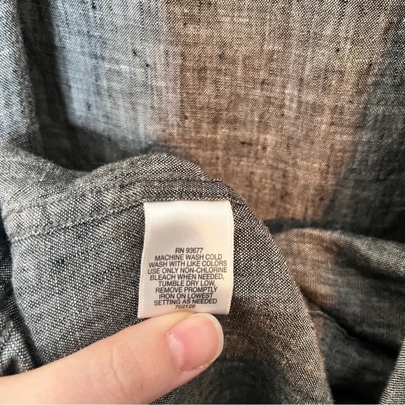 Claiborne 100% Linen Gray Long Sleeve Button Down Slim Fit Men's XXL Breathable - Picture 8 of 8